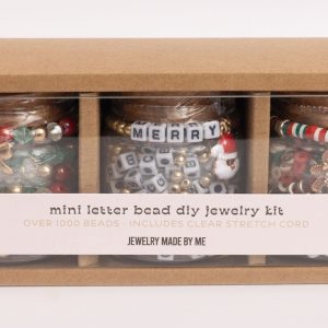 Holiday Jar Trio Mini Block Letter DIY Bead Kit Gift Set
