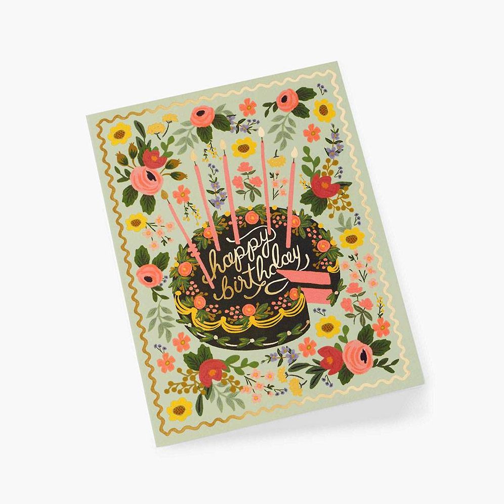 Floral Cake Birthday Card - Image 2