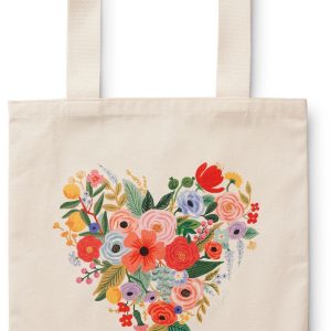 Floral Heart Canvas Tote Bag