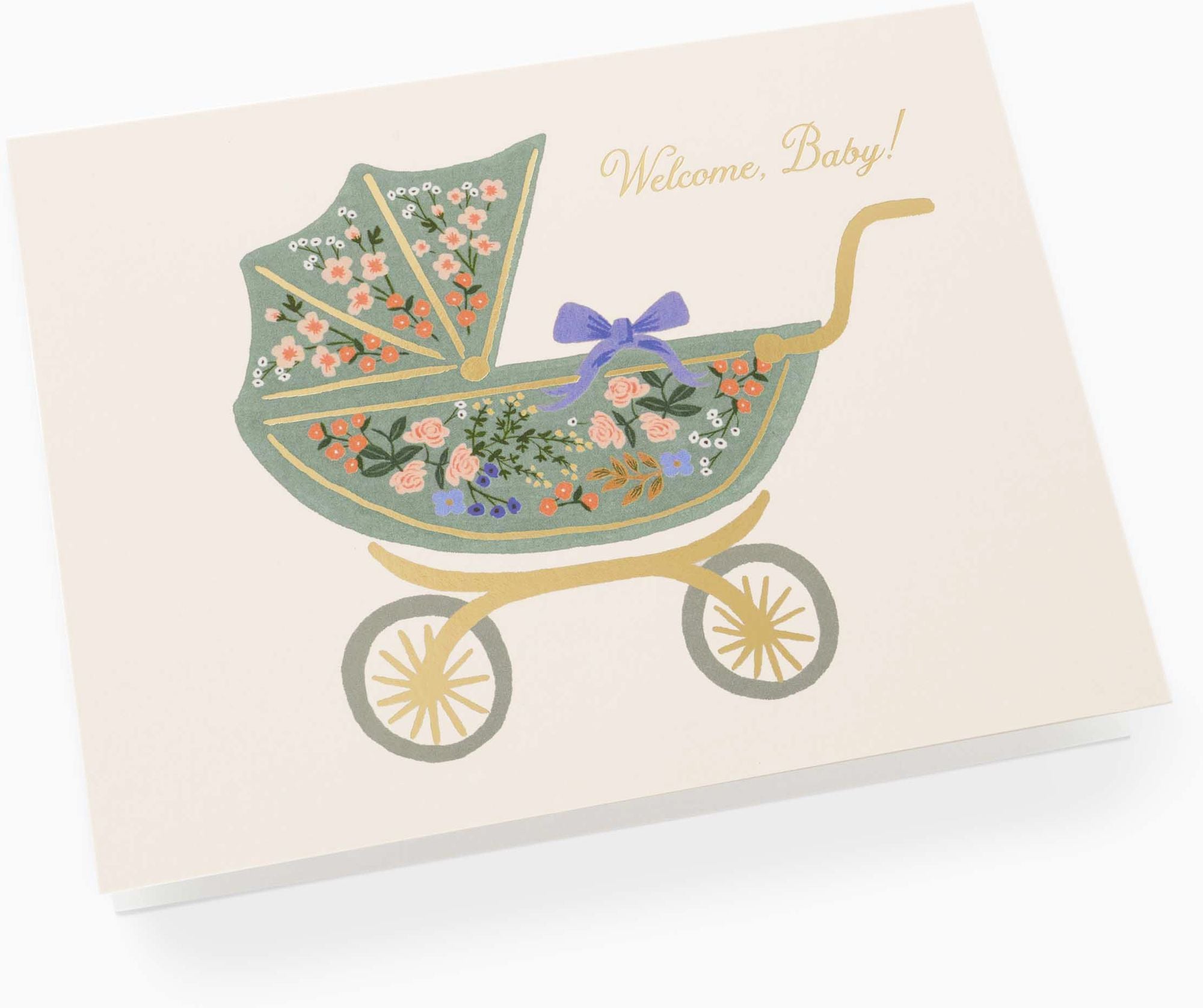 Floral Pram Baby Greeting Card - Image 2