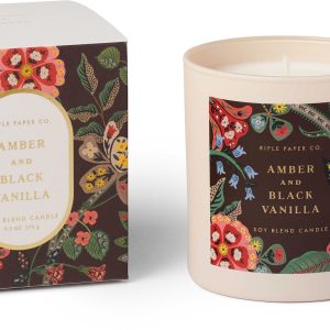 Gracie Amber and Black Vanilla 9 oz Glass Candle