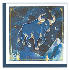 Quilled Zodiac Collection - Taurus Greeting Card