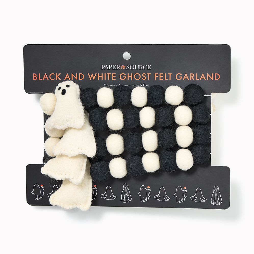 Black and White Ghost Felt Garland
