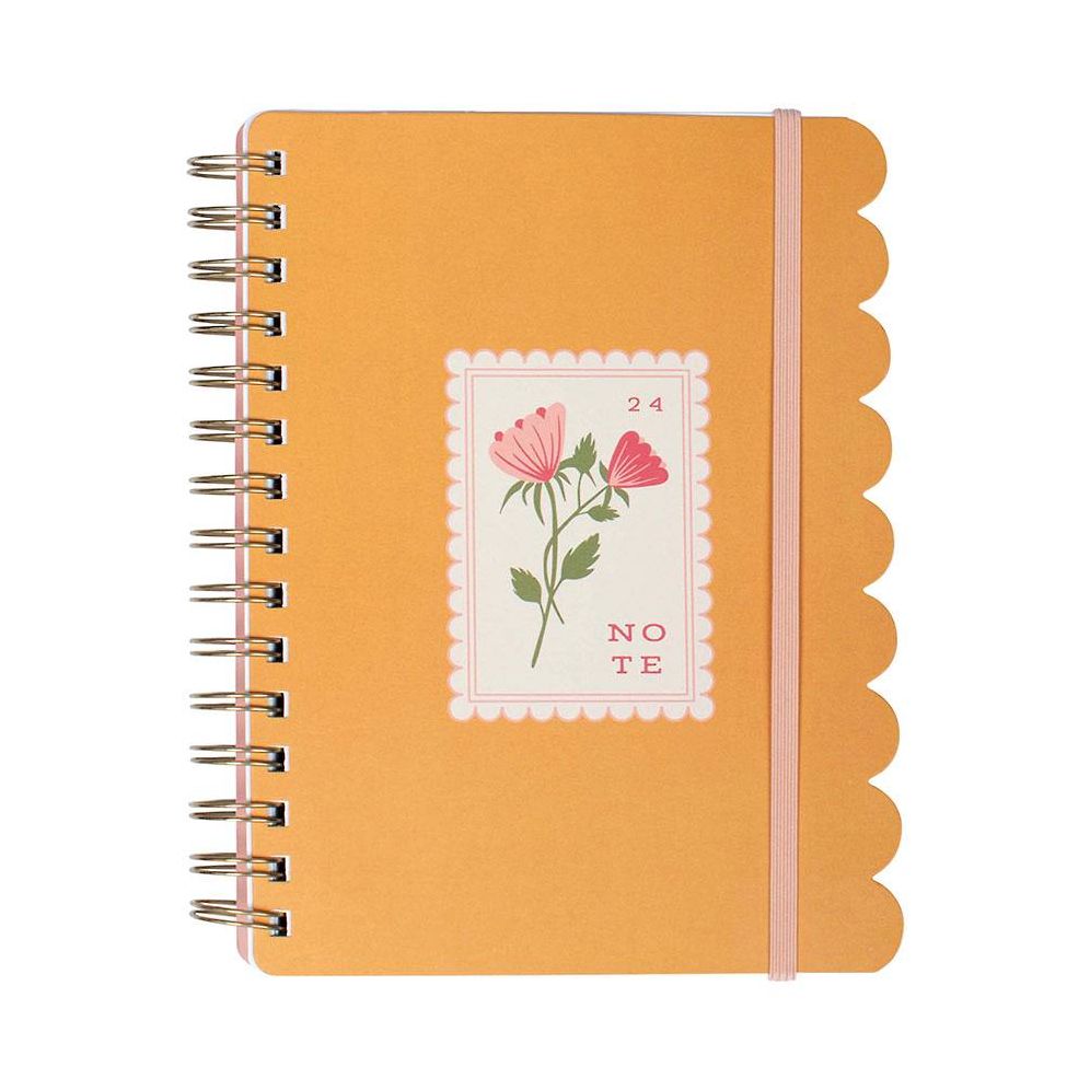 Scallop Stamp Mustard Spiral Diecut Journal - Image 3