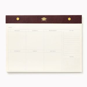 Choc Stripe Paper Wasp Desk Pad