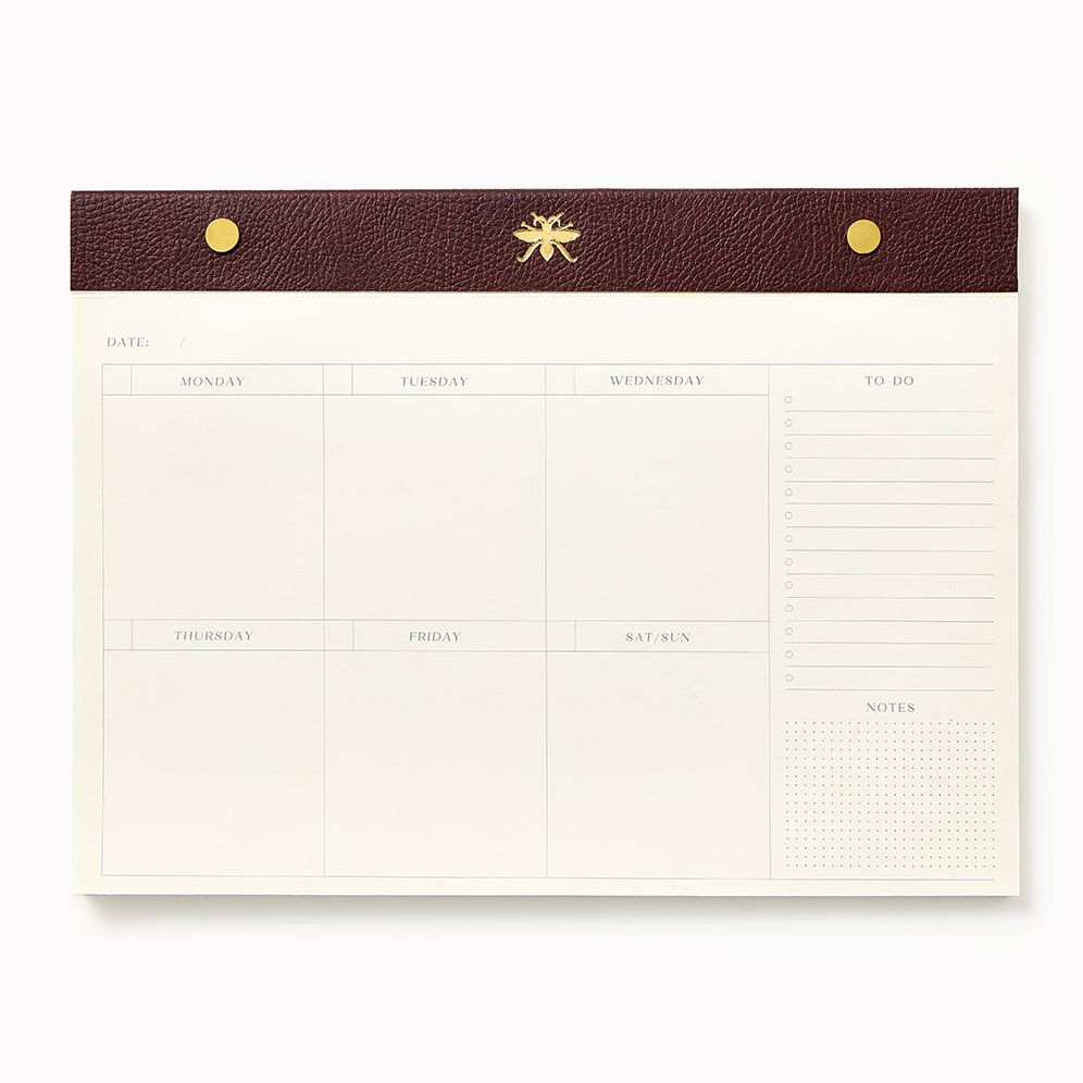 Choc Stripe Paper Wasp Desk Pad