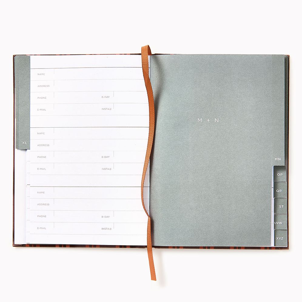 Choc Stripe Paper Wasp Bookcloth Address Book - Image 2