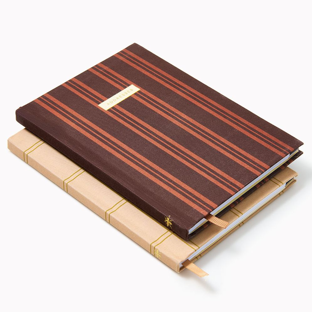 Choc Stripe Paper Wasp Bookcloth Address Book - Image 3