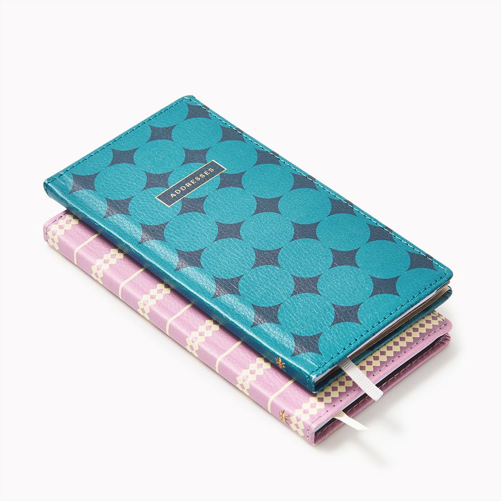 Teal Diamond Paper Wasp Slim Address Book - Image 2