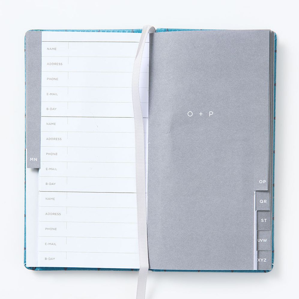 Teal Diamond Paper Wasp Slim Address Book - Image 3