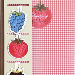Picnic Berries Book Cloth Journal With Magnetic Bookmarks