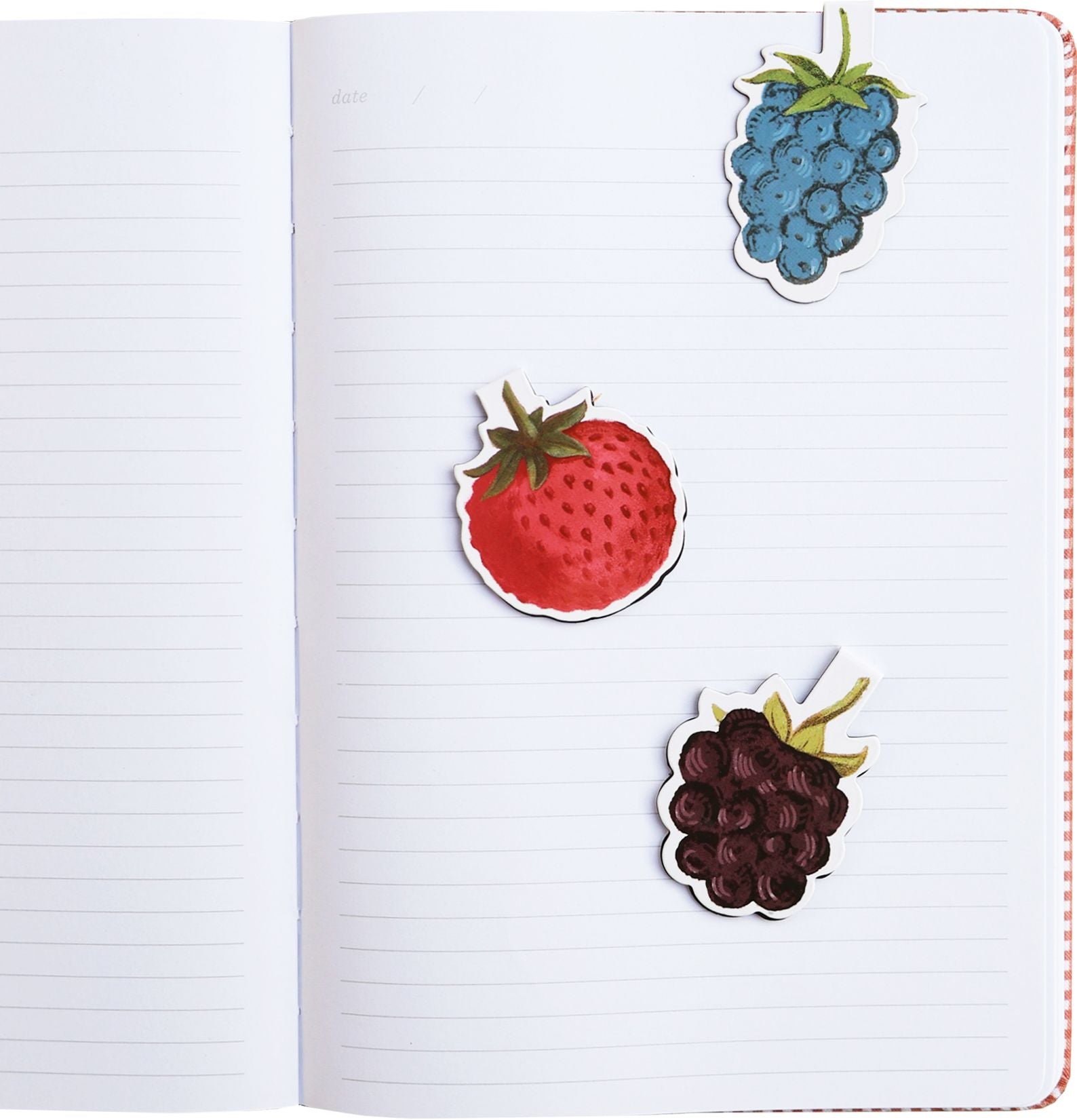 Picnic Berries Book Cloth Journal With Magnetic Bookmarks - Image 5