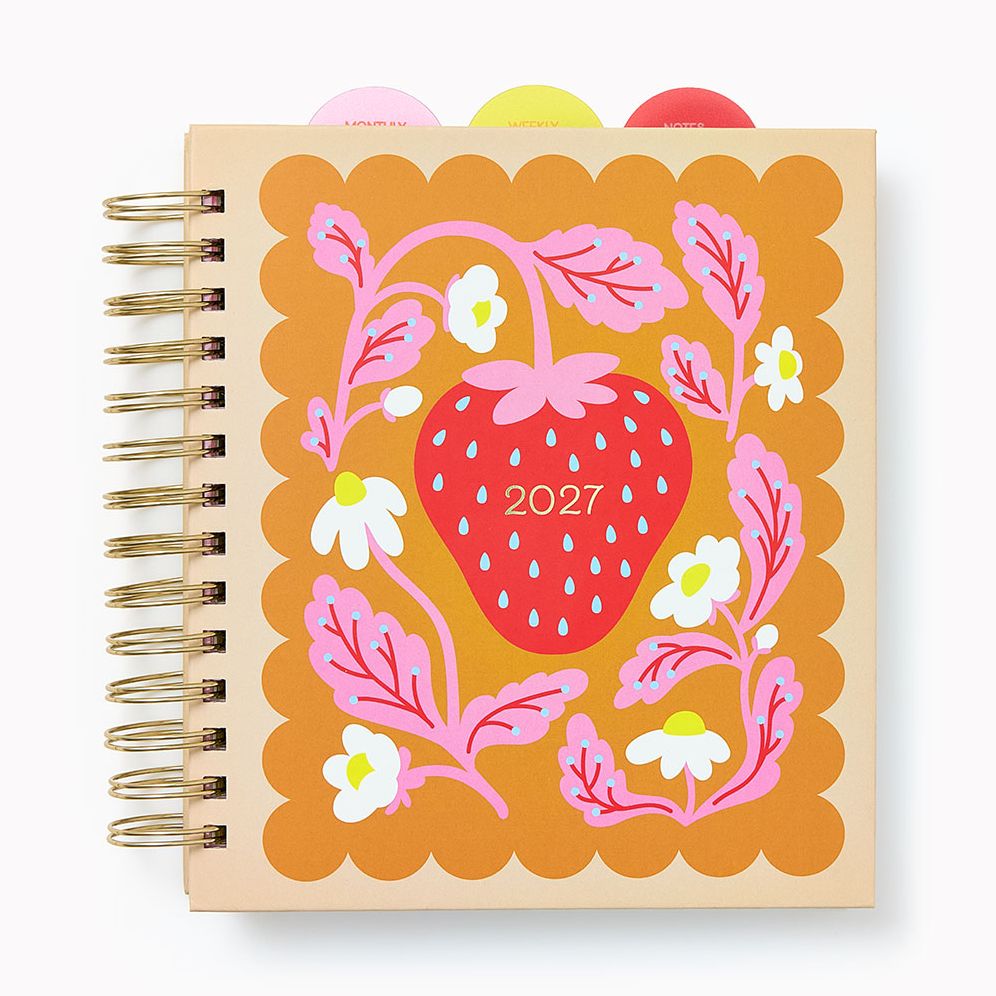 2026-2027 Paper Source Strawberry Weekly Desk Planner