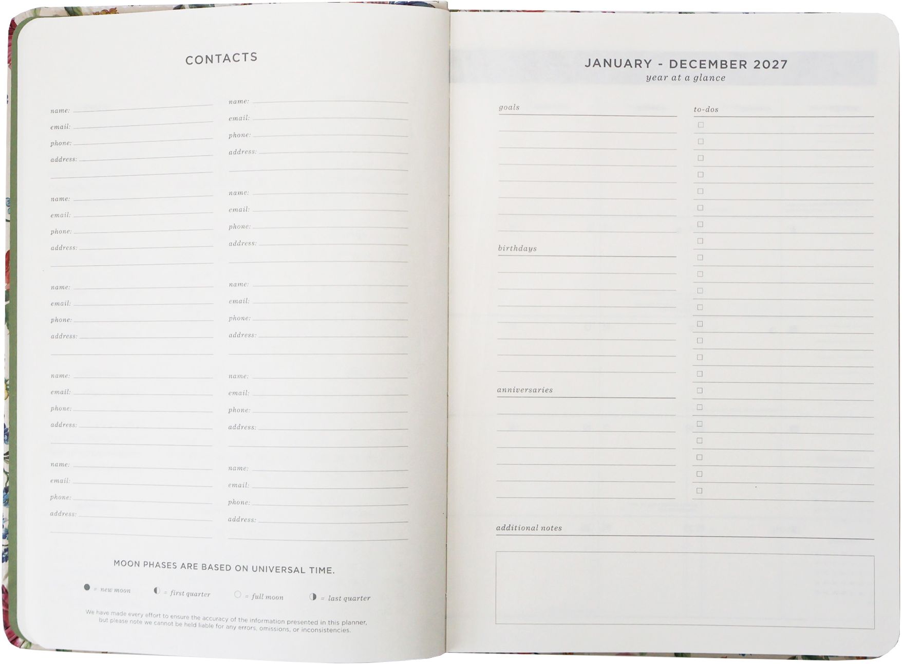 2027 Ivory Garden Monthly Desk Planner - Image 5