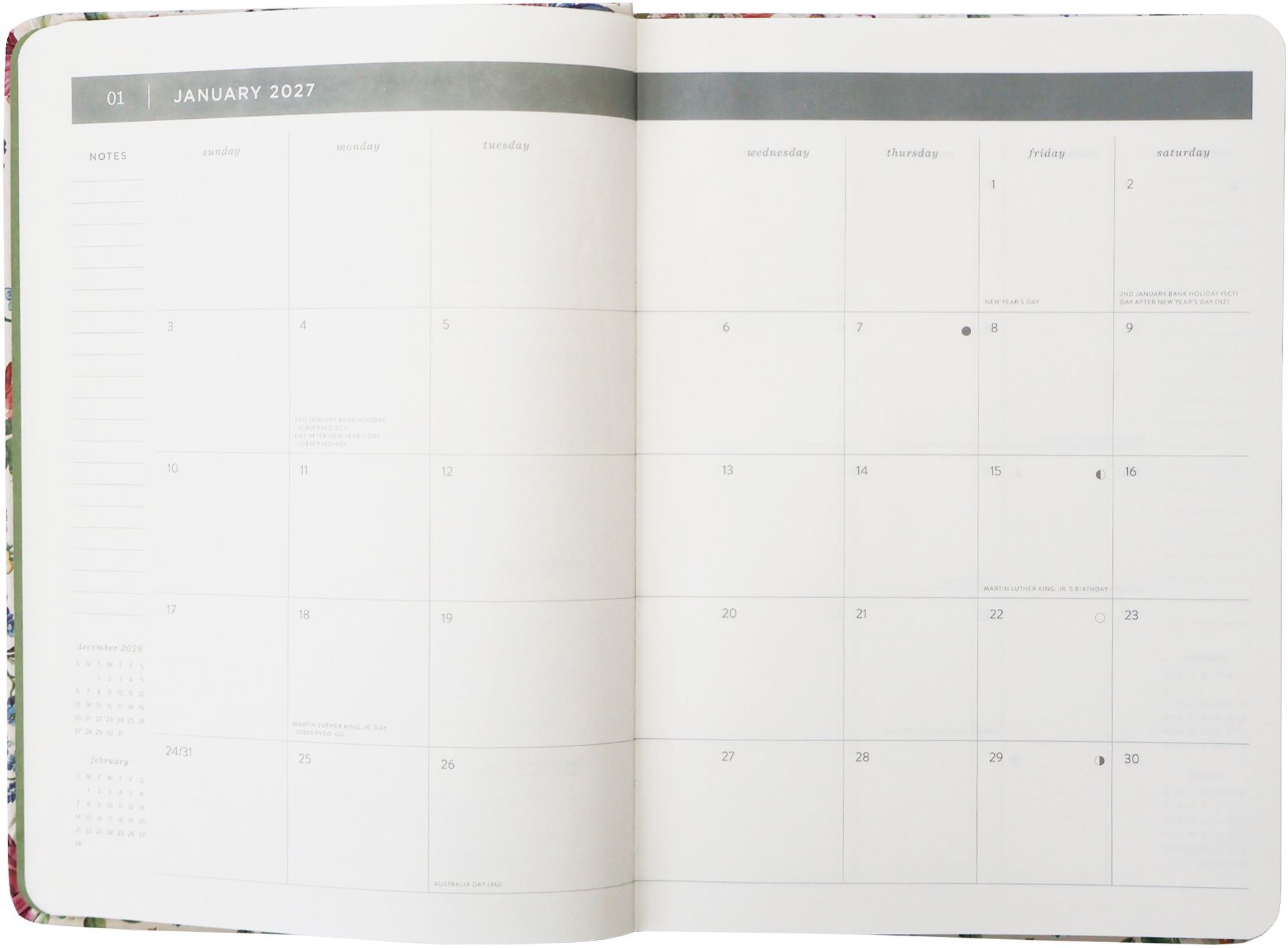 2027 Ivory Garden Monthly Desk Planner - Image 6