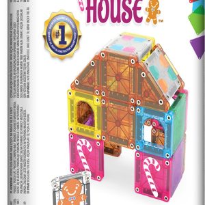 The Original MAGNA-TILES® microMAGS Gingerbread House Travel 24-Piece Magnetic Construction Set