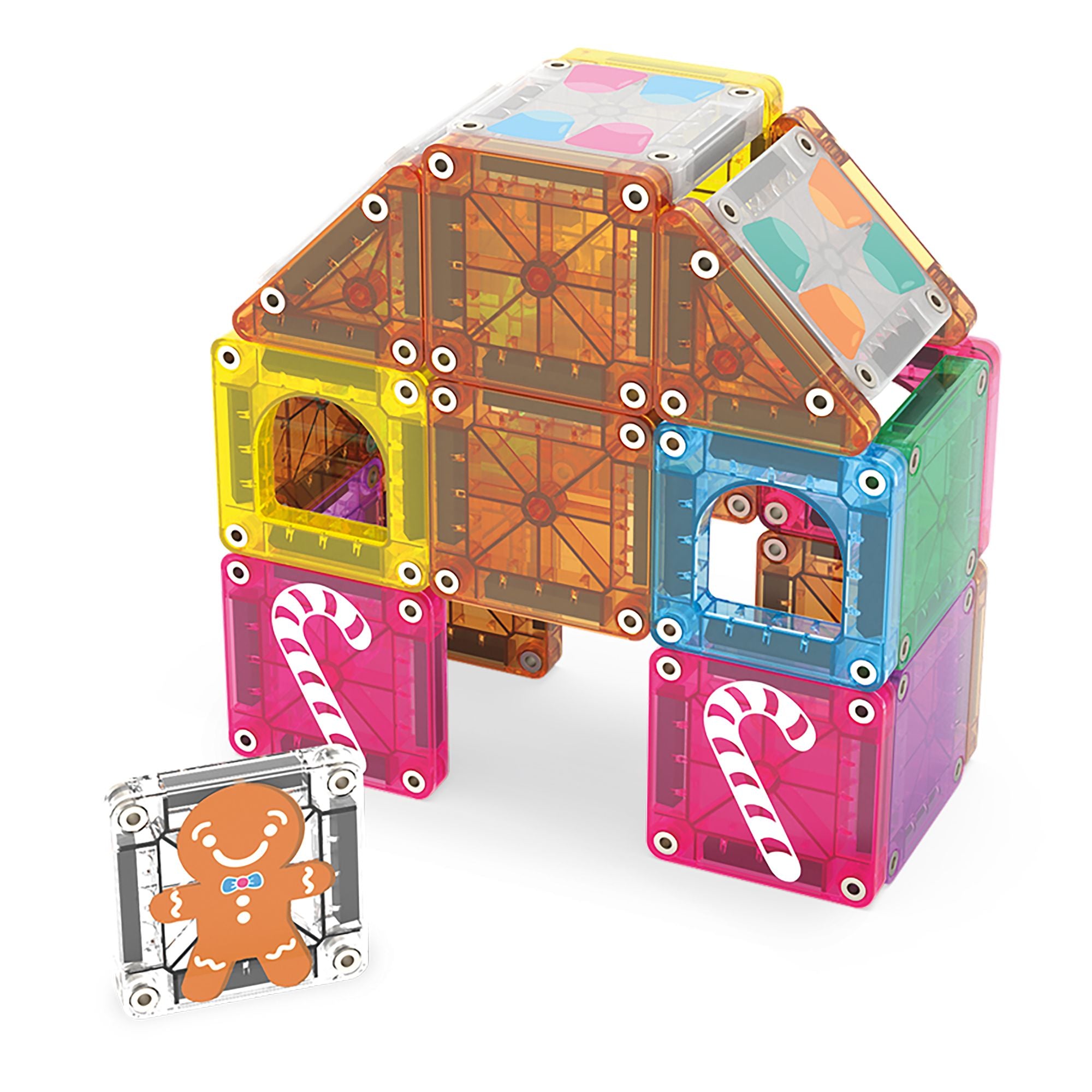 The Original MAGNA-TILES® microMAGS Gingerbread House Travel 24-Piece Magnetic Construction Set - Image 4