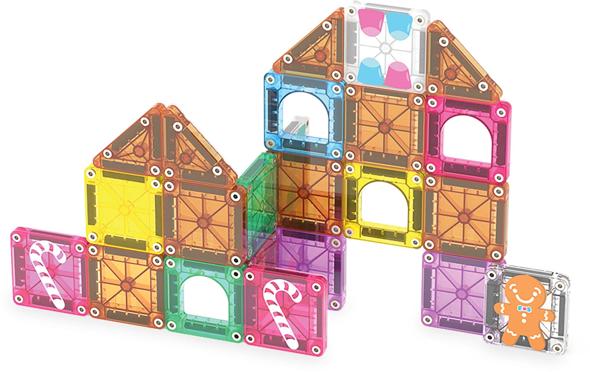 The Original MAGNA-TILES® microMAGS Gingerbread House Travel 24-Piece Magnetic Construction Set - Image 6