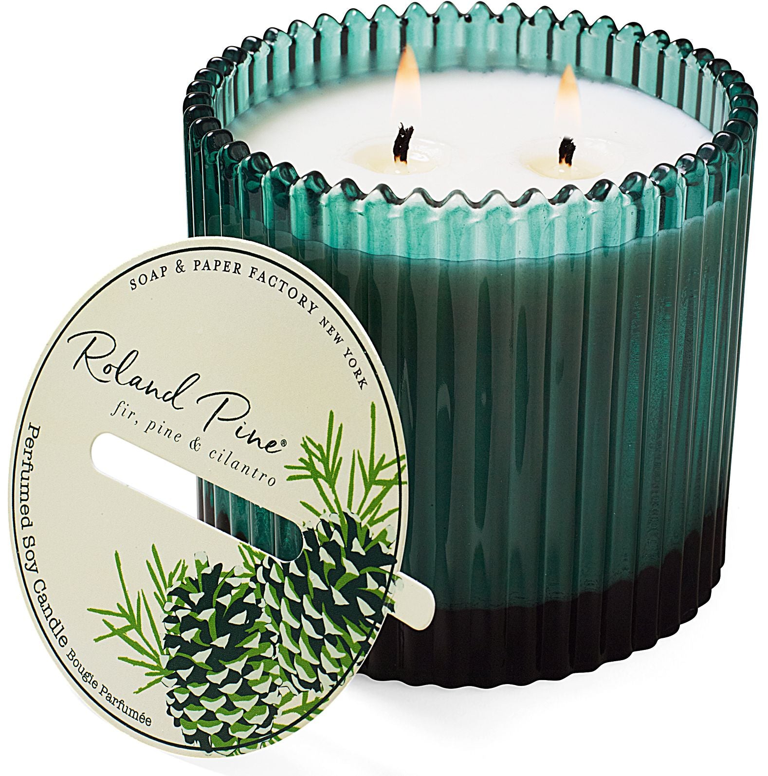 Roland Pine 2-Wick Glass Candle - 14oz - Image 2