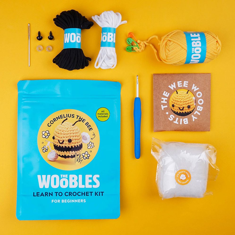 Cornelius the Bee. The Woobles Beginner Crochet Kit - Image 2