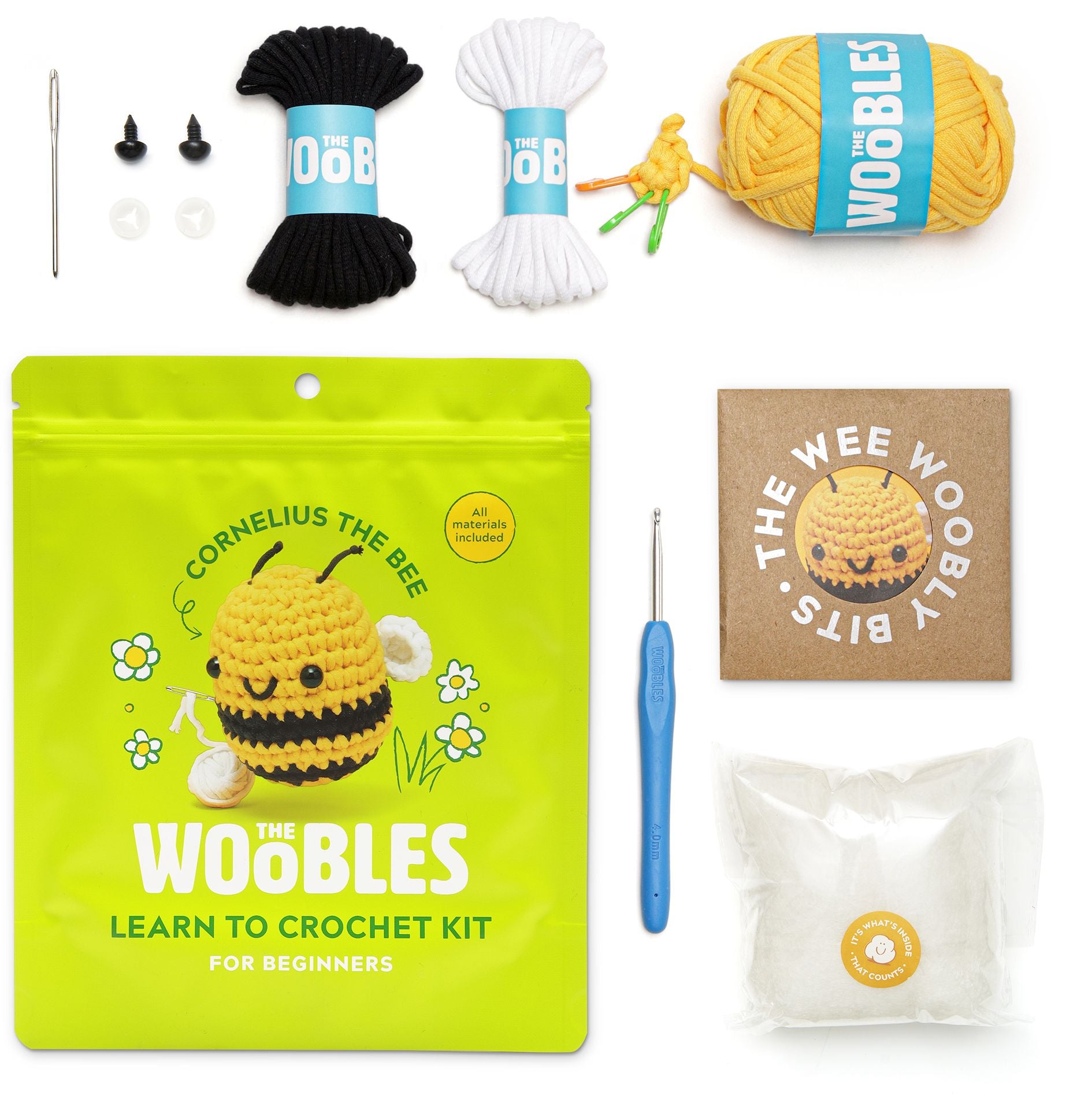 Cornelius the Bee. The Woobles Beginner Crochet Kit - Image 4