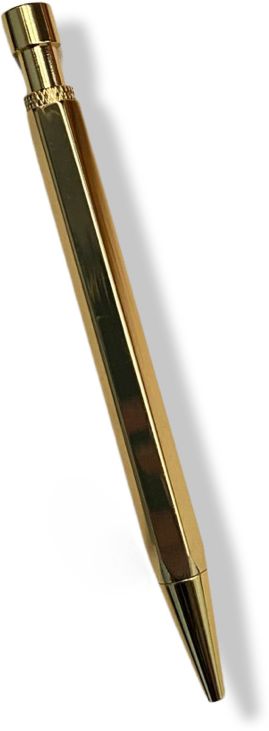 Retractable Gold Brass Pen - Image 2