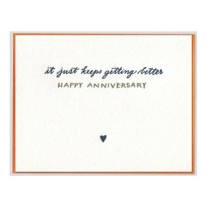Keeps Getting Better Anniversary Card