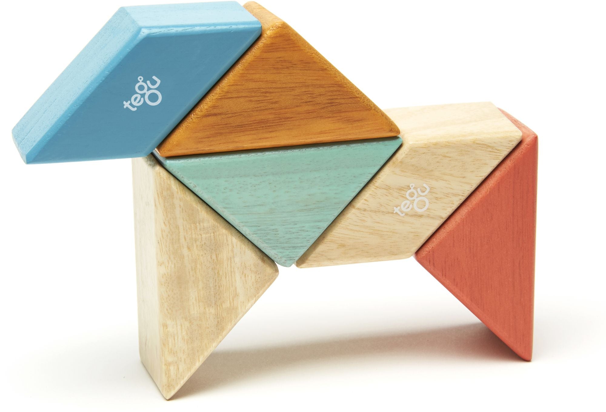 6 Piece Tegu Pocket Pouch Prism Magnetic Wooden Block Set. Sunset - Image 3