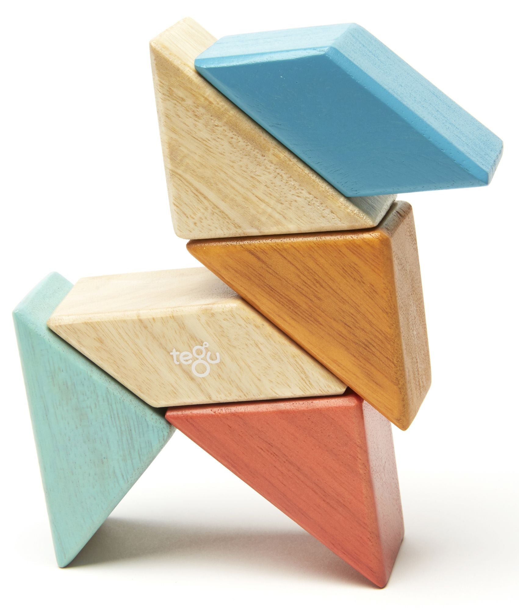 6 Piece Tegu Pocket Pouch Prism Magnetic Wooden Block Set. Sunset - Image 4