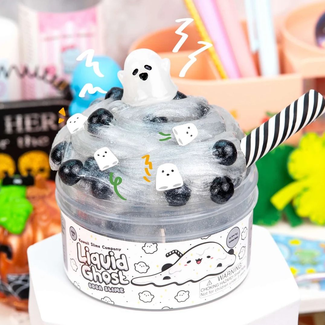 Liquid Ghost Boba Clear Signature Dome Slime - Image 2