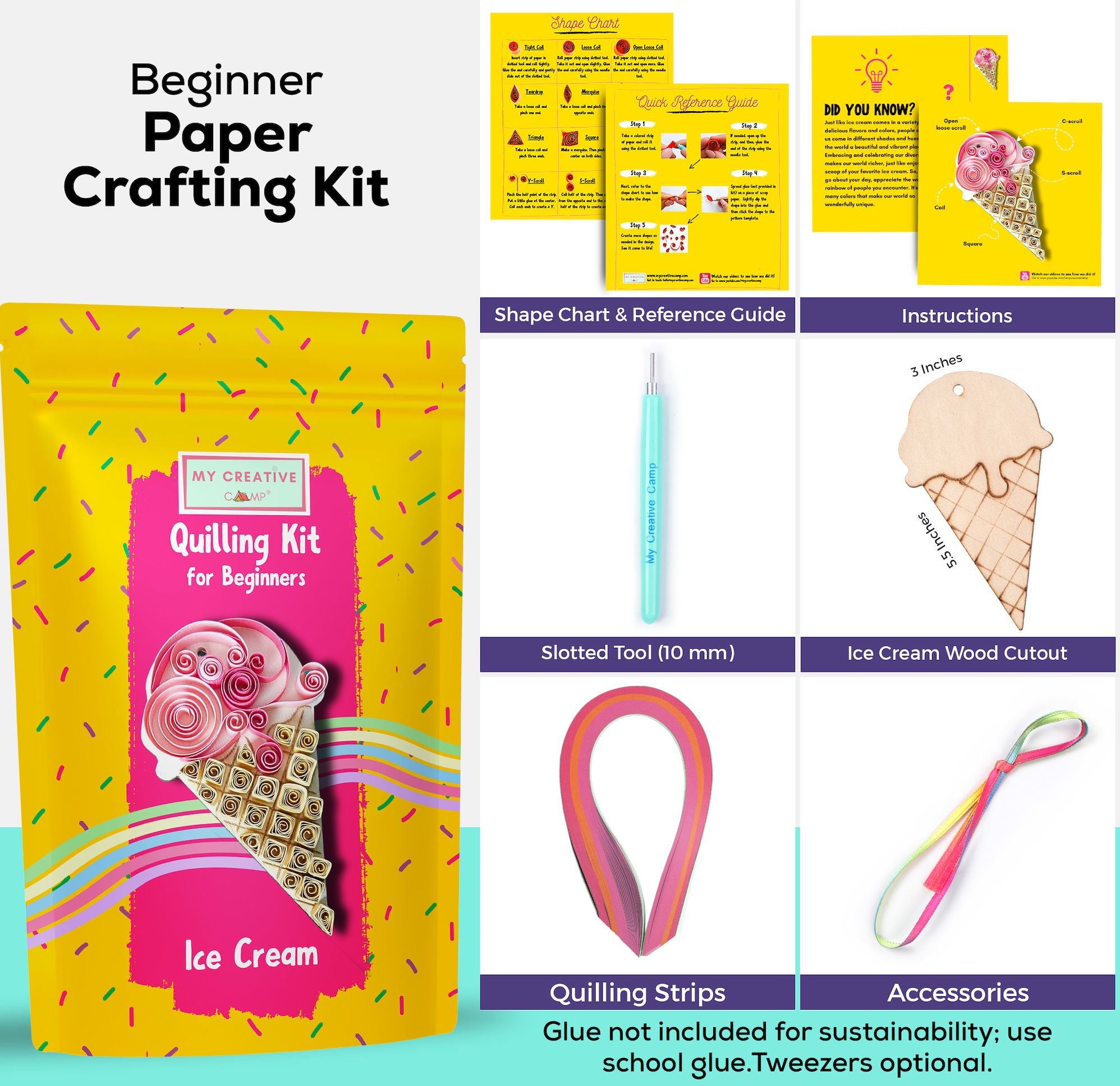 Ice Cream Paper Quilling Craft Kit - Image 4