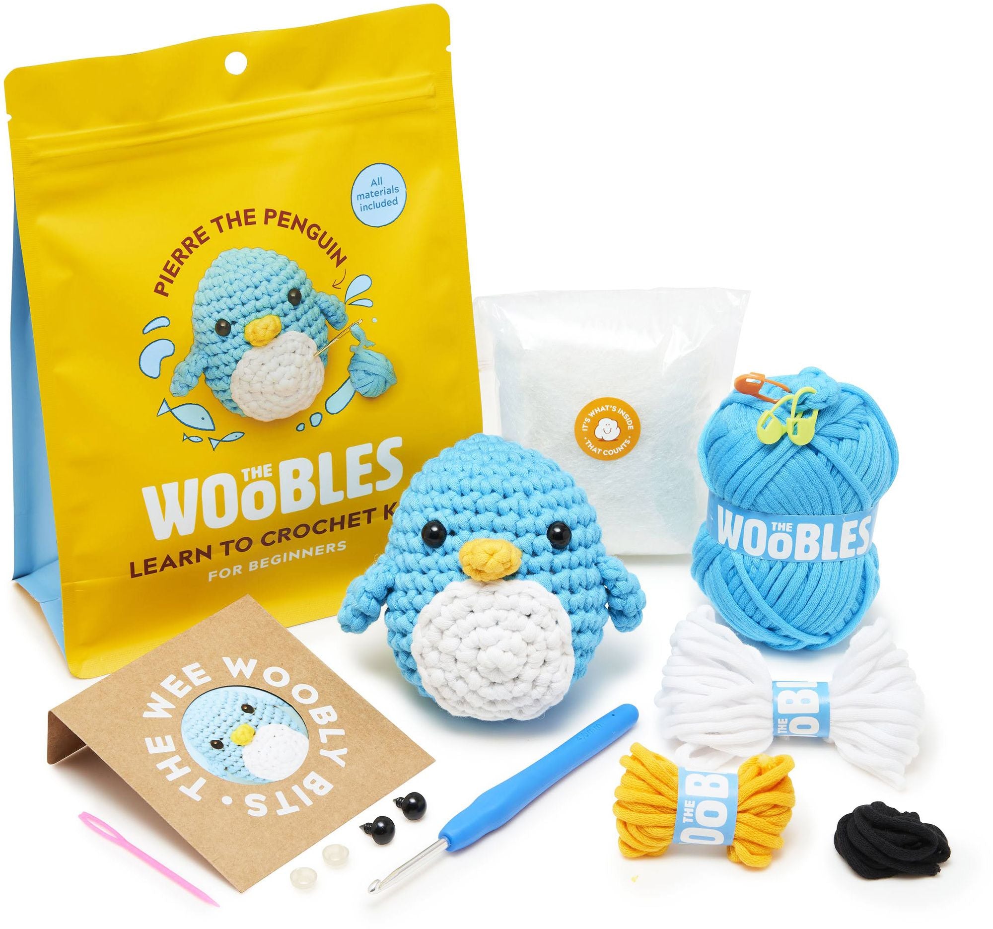 Pierre the Penguin. The Woobles Beginner Crochet Kit