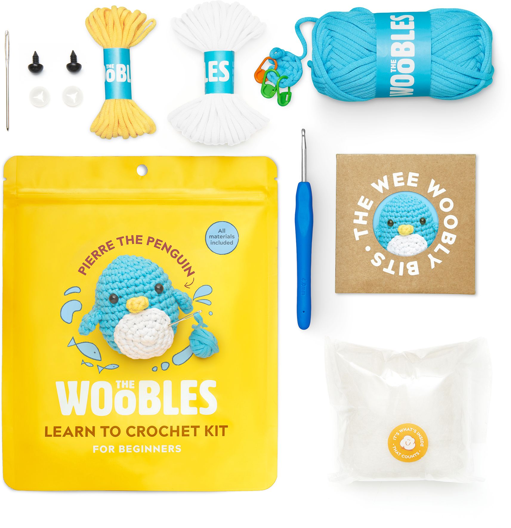 Pierre the Penguin. The Woobles Beginner Crochet Kit - Image 4