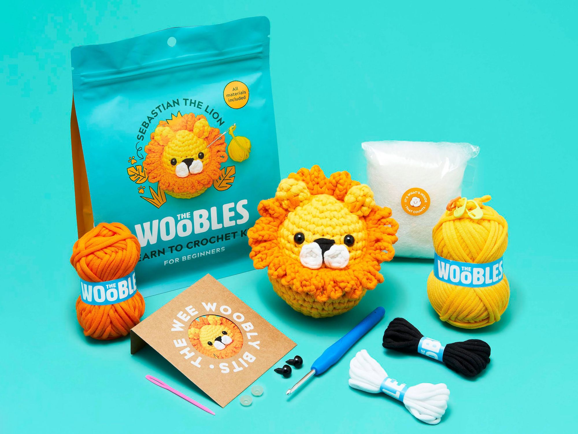 Sebastian the Lion. The Woobles Beginner Crochet Kit - Image 4