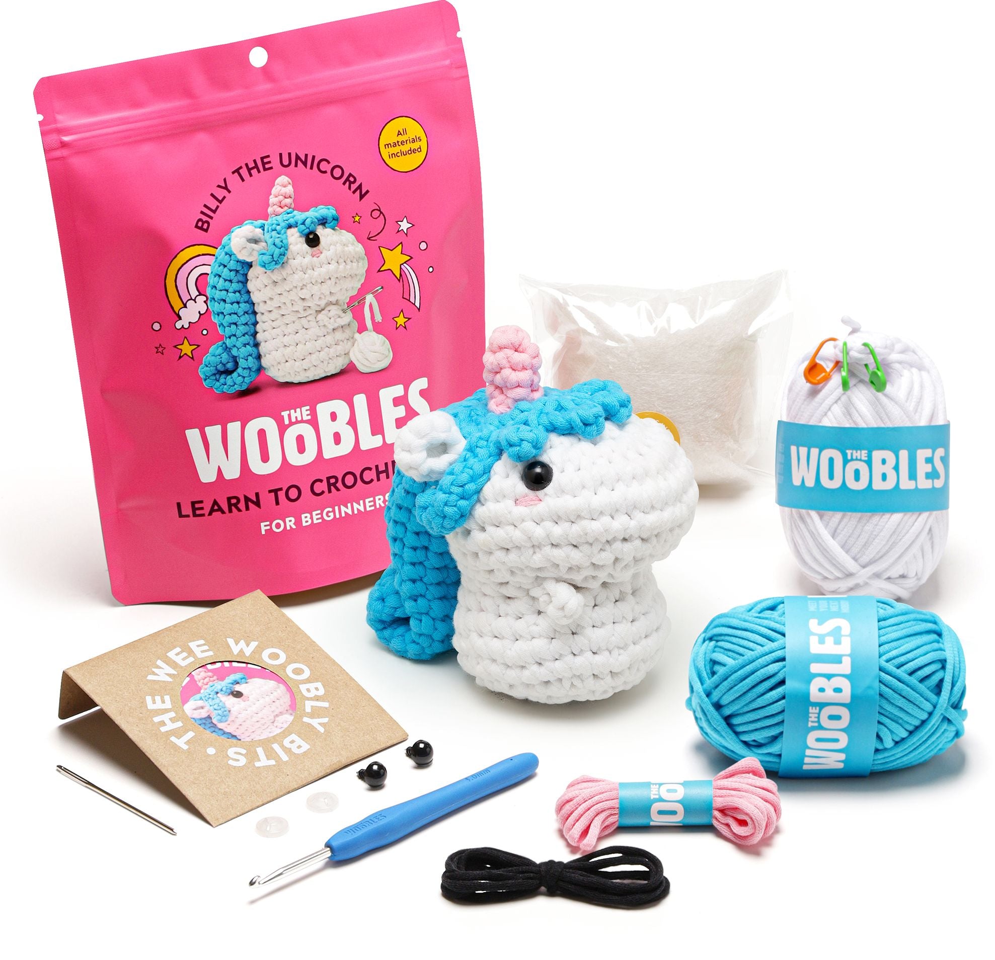 Billy the Unicorn. The Woobles Beginner Crochet Kit