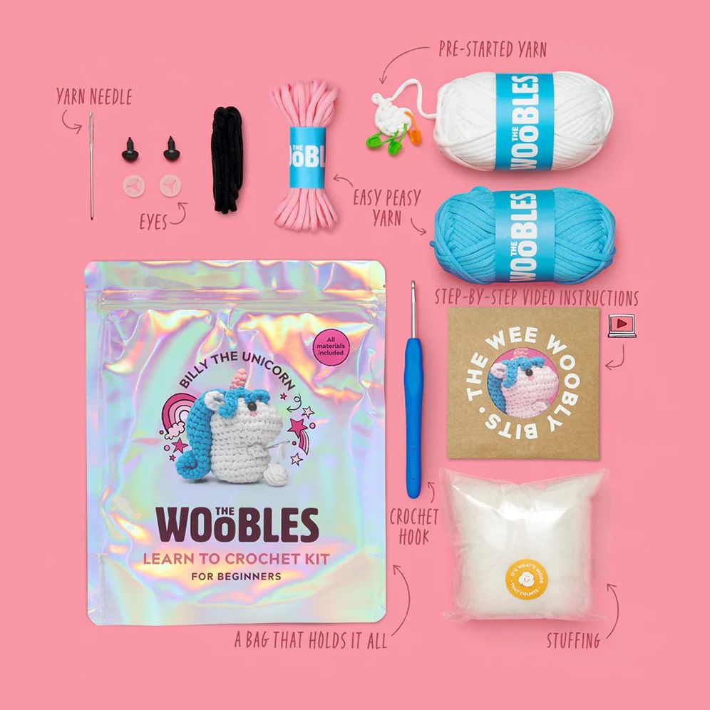 Billy the Unicorn. The Woobles Beginner Crochet Kit - Image 2