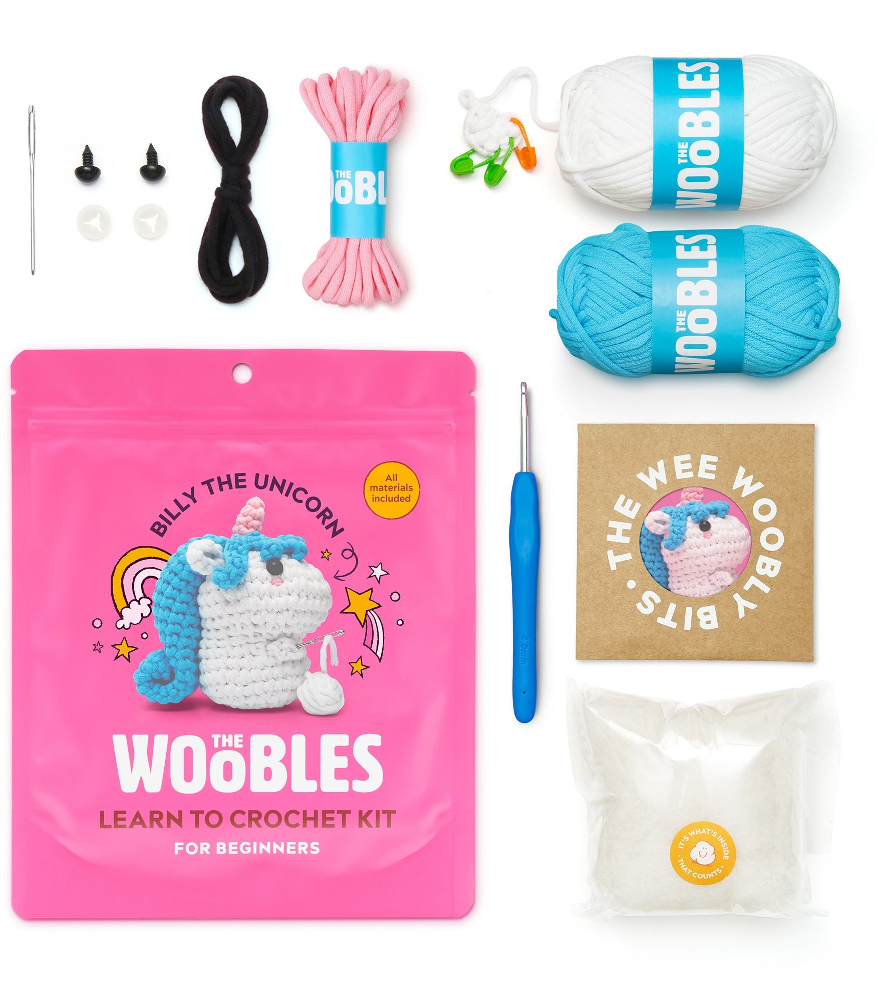 Billy the Unicorn. The Woobles Beginner Crochet Kit - Image 4