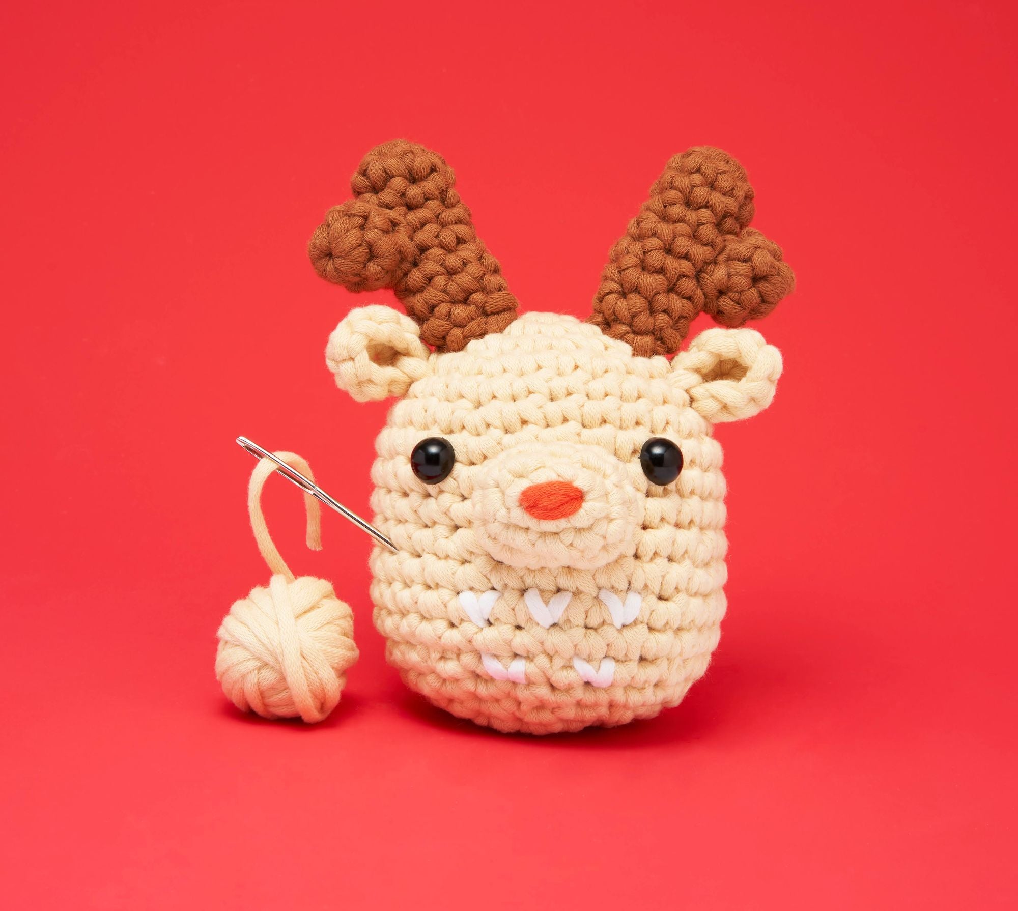 Ralph the Reindeer. The Woobles Beginner Crochet Kit - Image 2