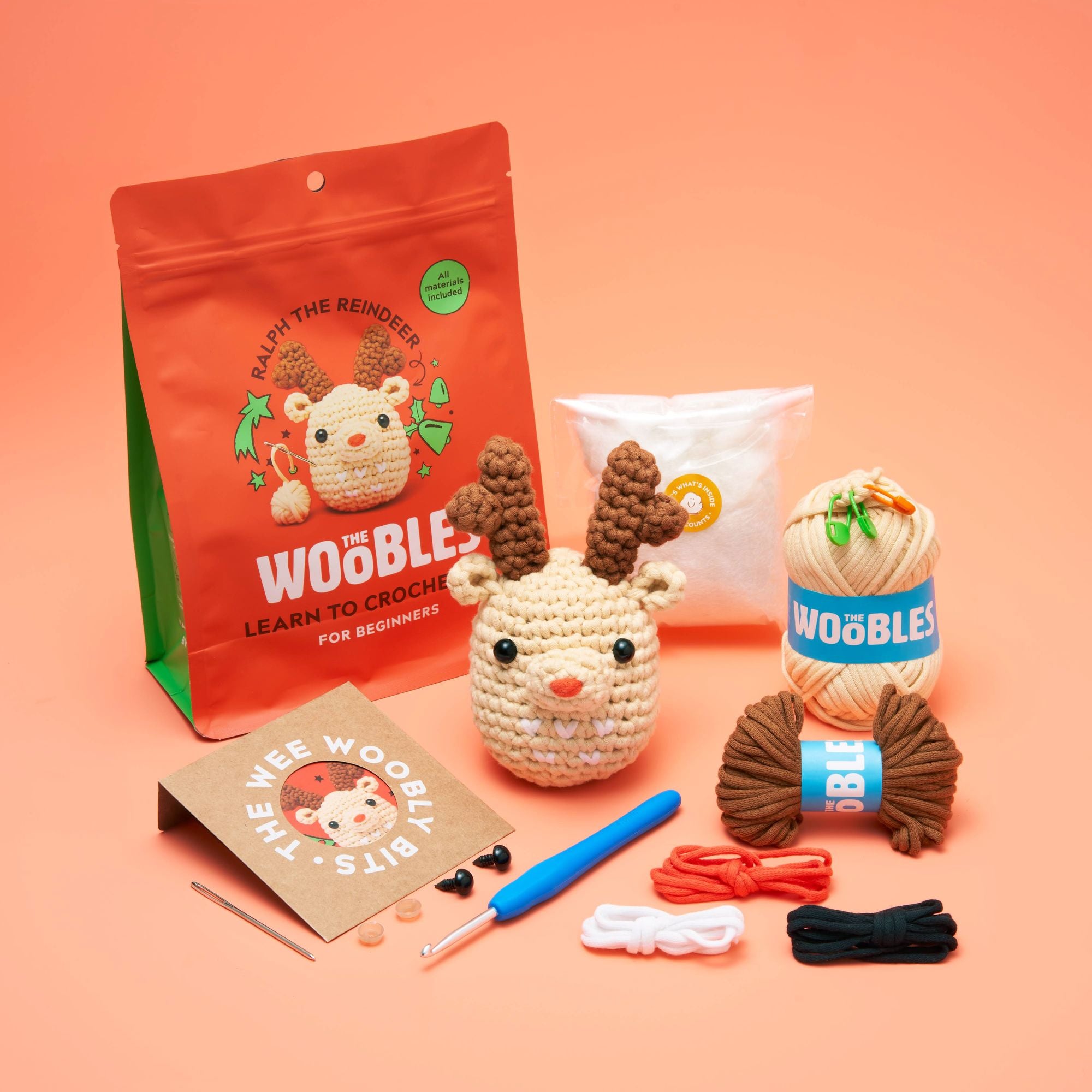 Ralph the Reindeer. The Woobles Beginner Crochet Kit - Image 5