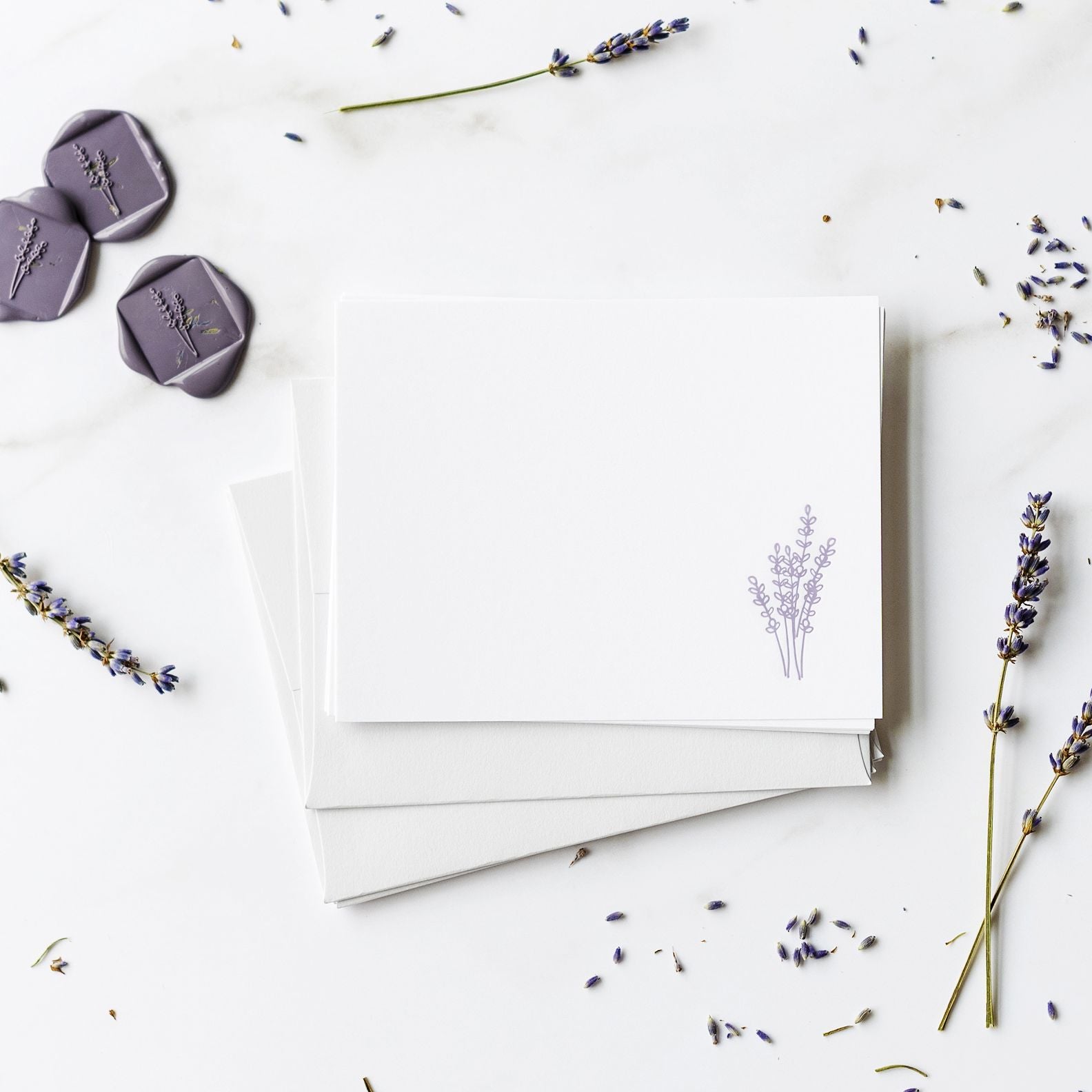 Correspondence Lavender Flat Wax Seal Stationery Set - Image 2