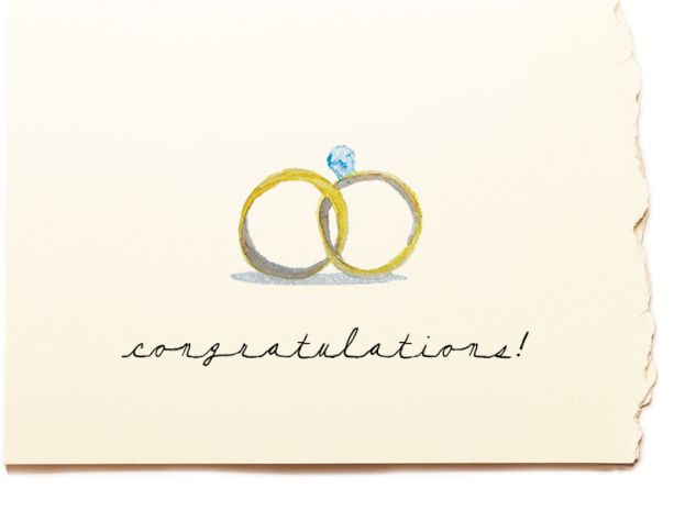 Wedding Rings Conratulations Wedding Card - Image 3