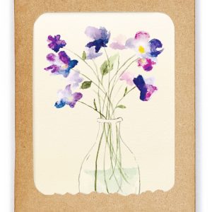 Piccola Arte Purple Floral Vase Watercolor Set