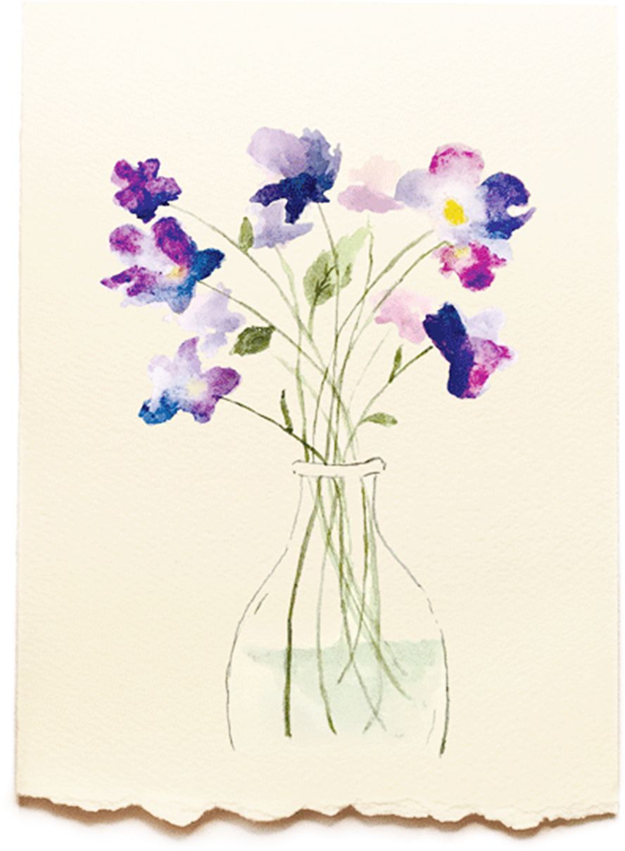 Piccola Arte Purple Floral Vase Watercolor Set - Image 2