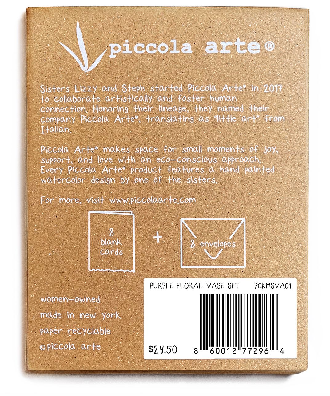 Piccola Arte Purple Floral Vase Watercolor Set - Image 7