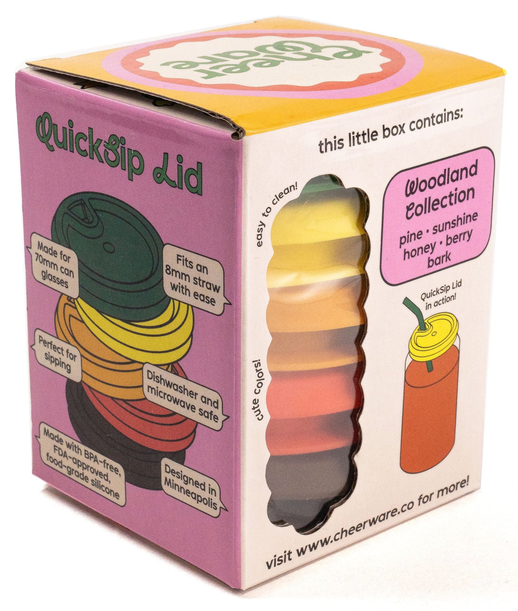 Cheerware QuickSip Lids 5-Pack. Woodland