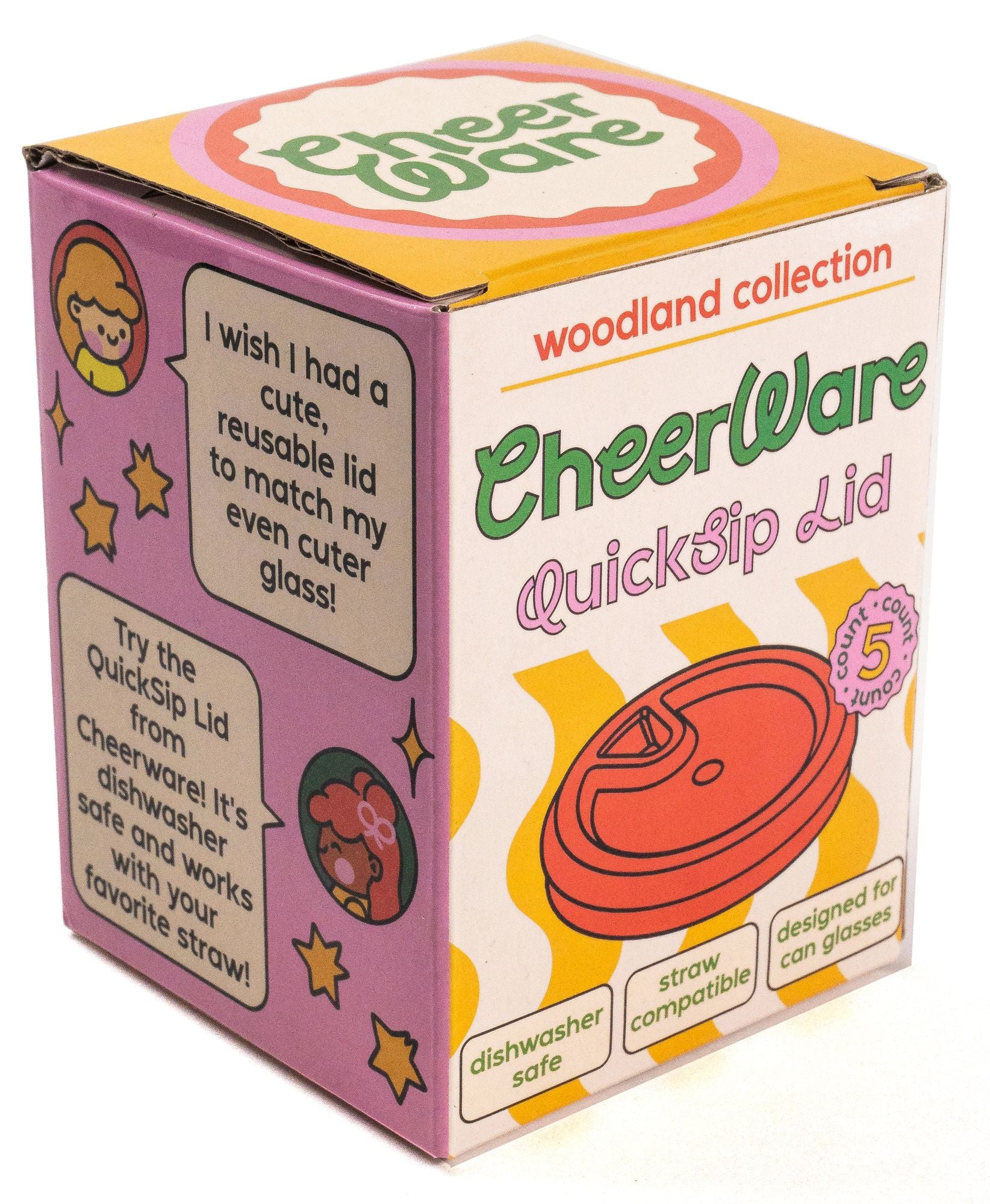 Cheerware QuickSip Lids 5-Pack. Woodland - Image 3