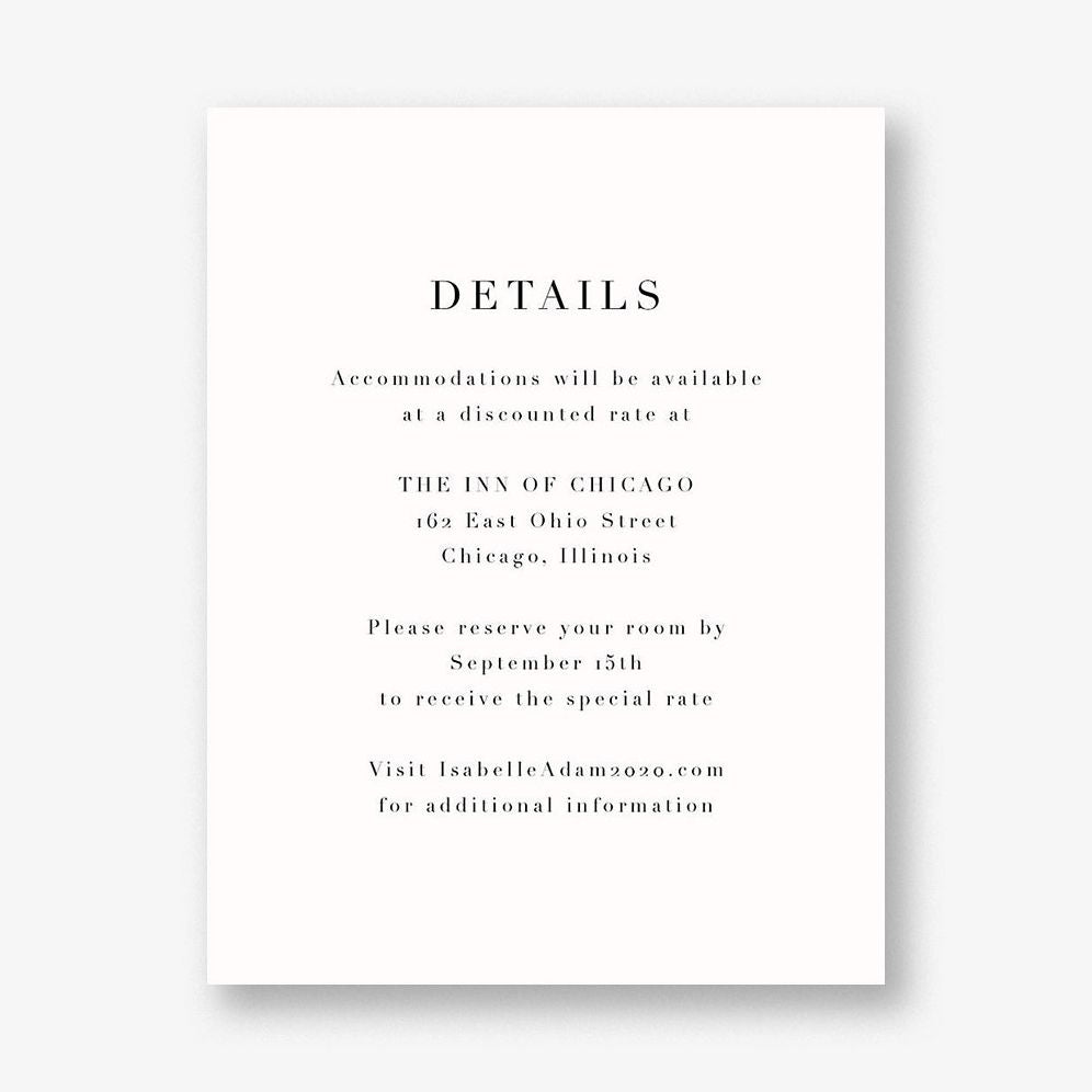 Chicago Information Card