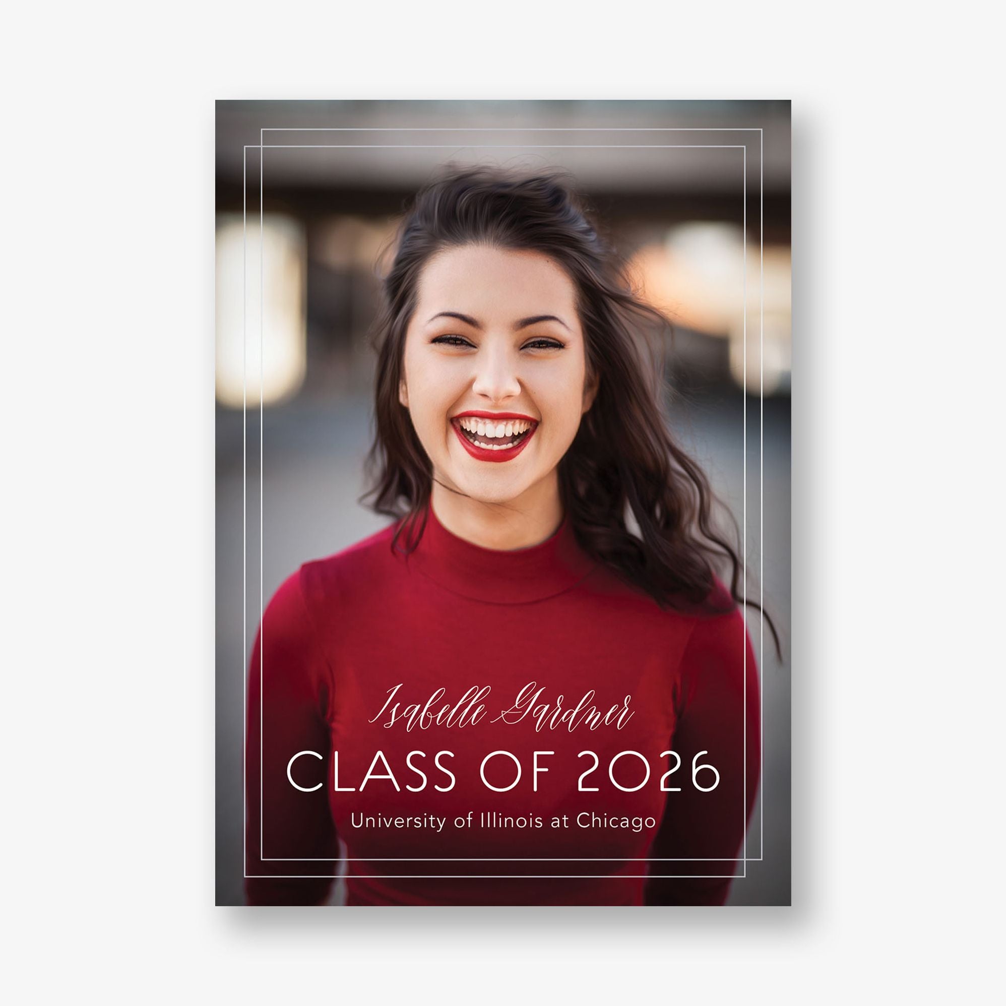 Foil Vertical Dual Border Graduation Announcement - Image 4