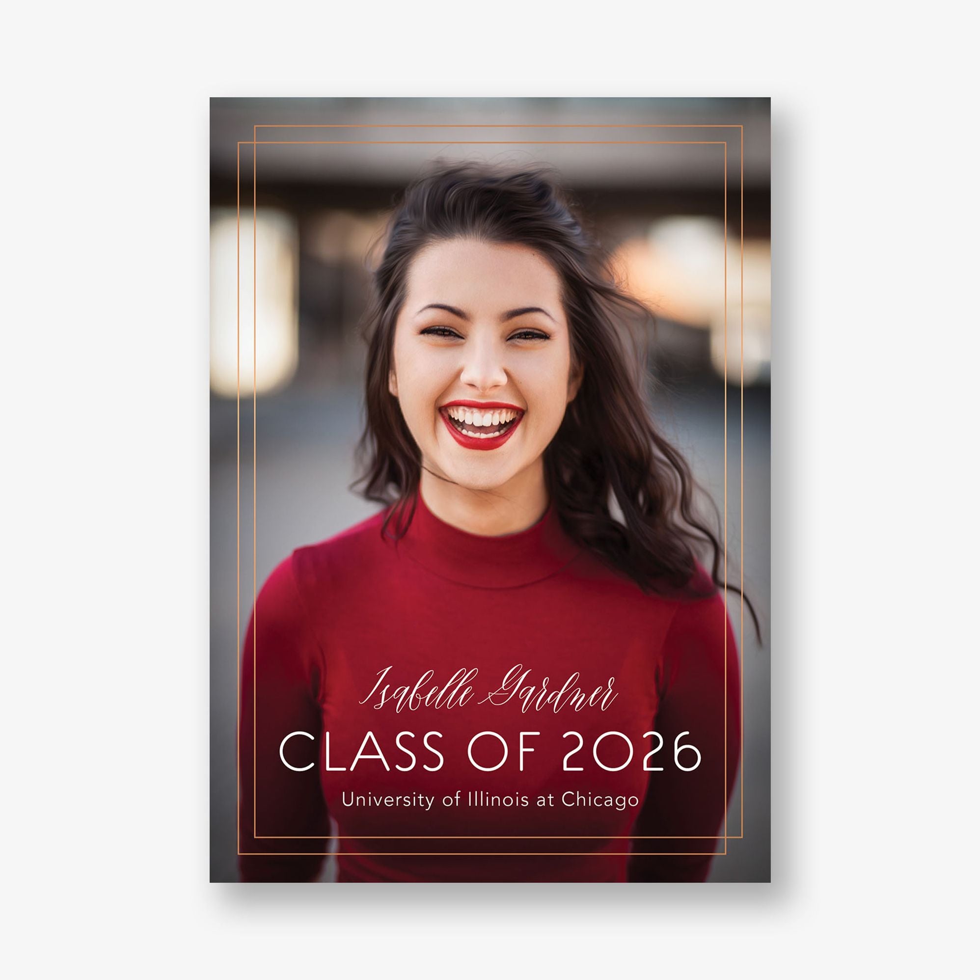 Foil Vertical Dual Border Graduation Announcement - Image 5