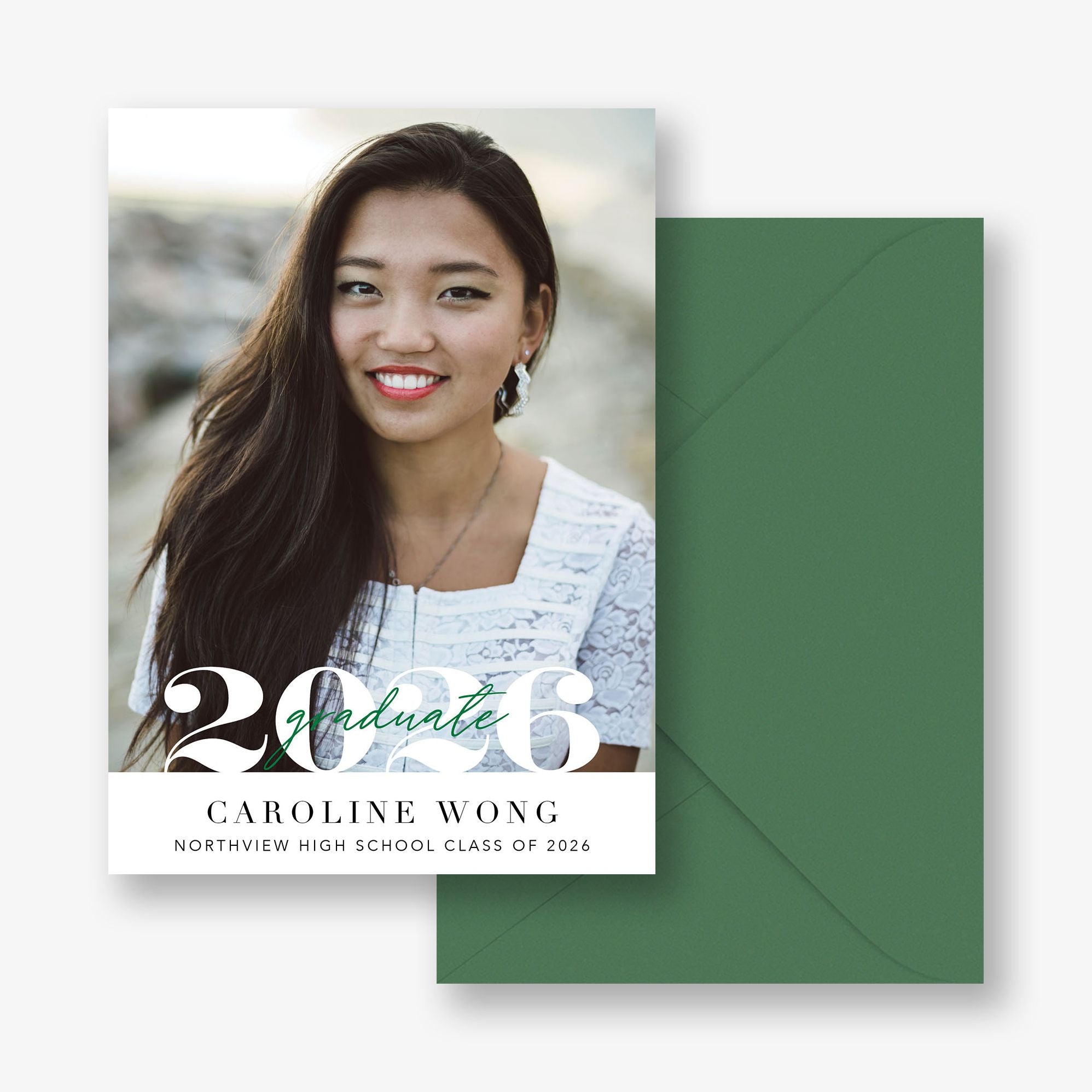 Script Over Year Photo Graduation Announcement - Image 2